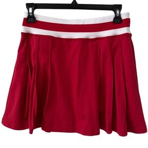 Tuckernuck Red and White Pleated Tennis Skort